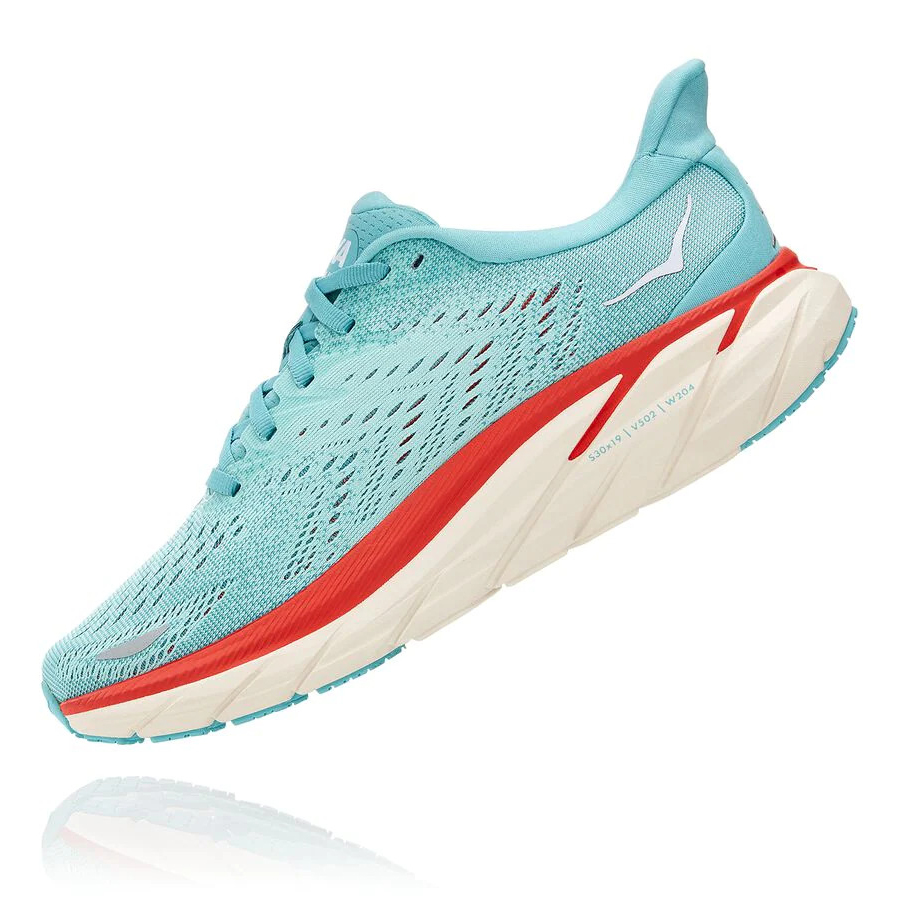 Women's Hoka Clifton 8 Road Running Shoes Blue | US14PAQZK