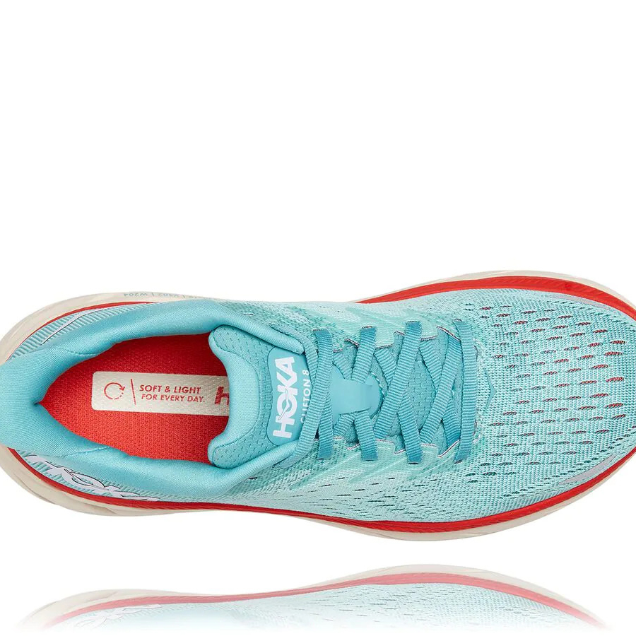 Women's Hoka Clifton 8 Road Running Shoes Blue | US14PAQZK