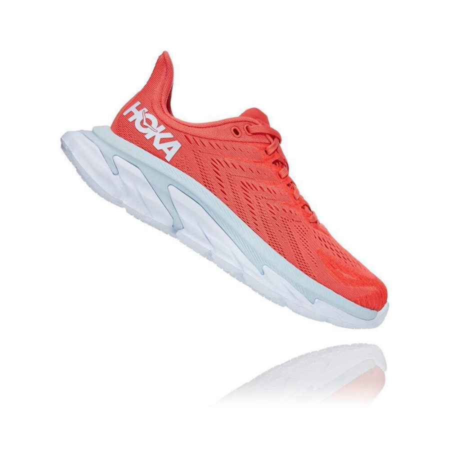 Women's Hoka Clifton Edge Road Running Shoes Red | US41TGEXQ