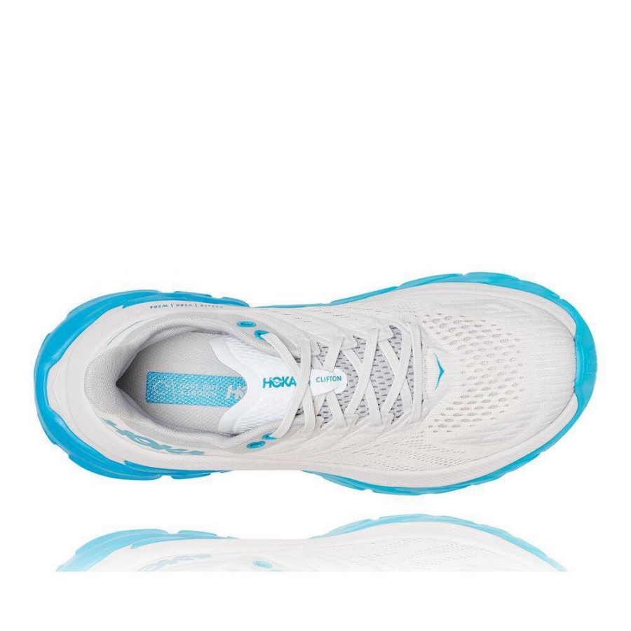 Women's Hoka Clifton Edge Road Running Shoes White / Blue | US69JQWEP