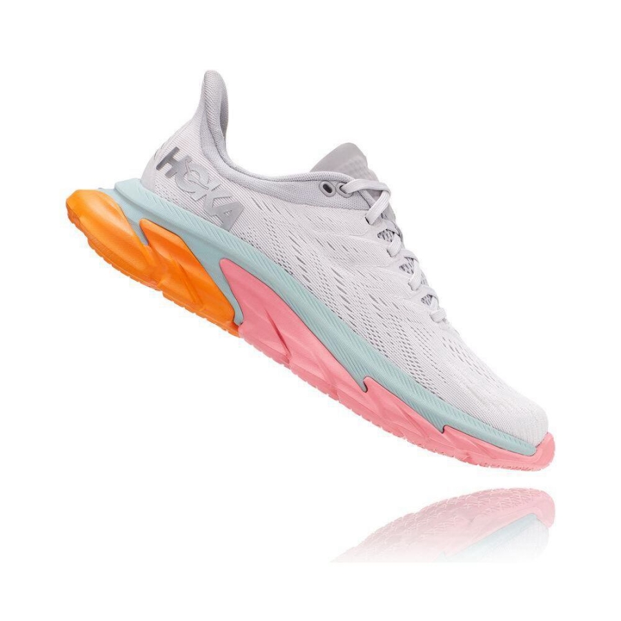 Women's Hoka Clifton Edge Road Running Shoes White / Pink | US79SPAQX