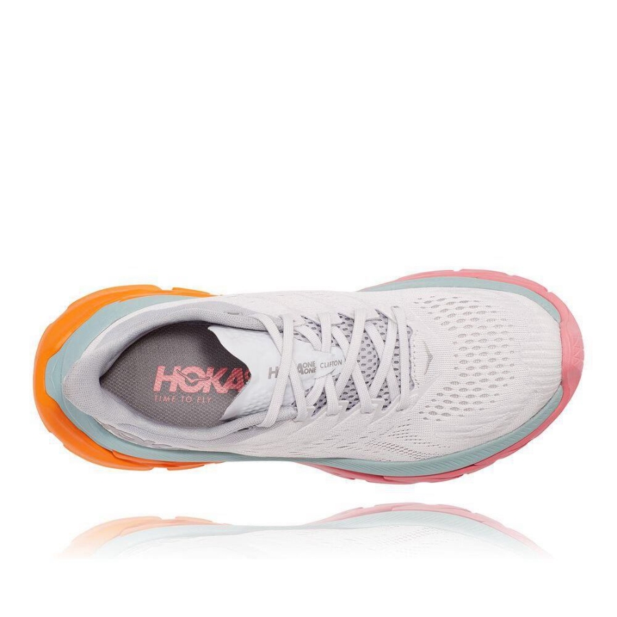 Women's Hoka Clifton Edge Road Running Shoes White / Pink | US79SPAQX