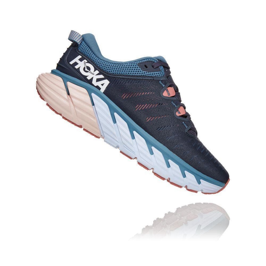 Women's Hoka Gaviota 3 Road Running Shoes Navy | US25QMKBP