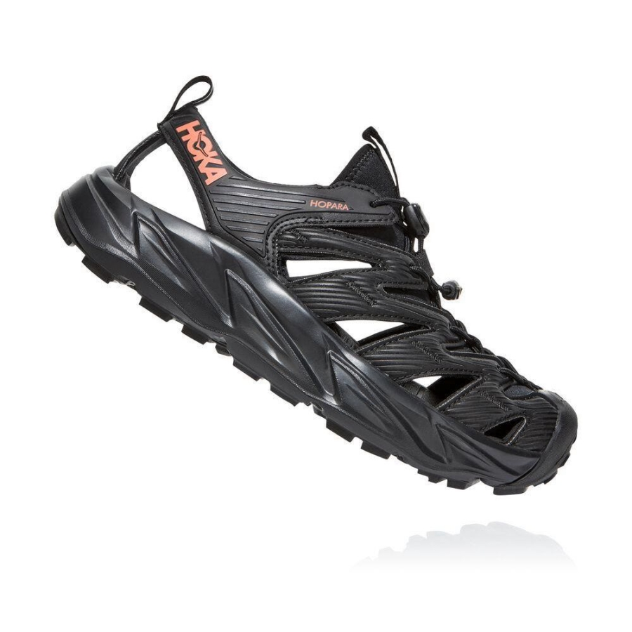 Women's Hoka Hopara Hiking Sandals Black | US65JALWG