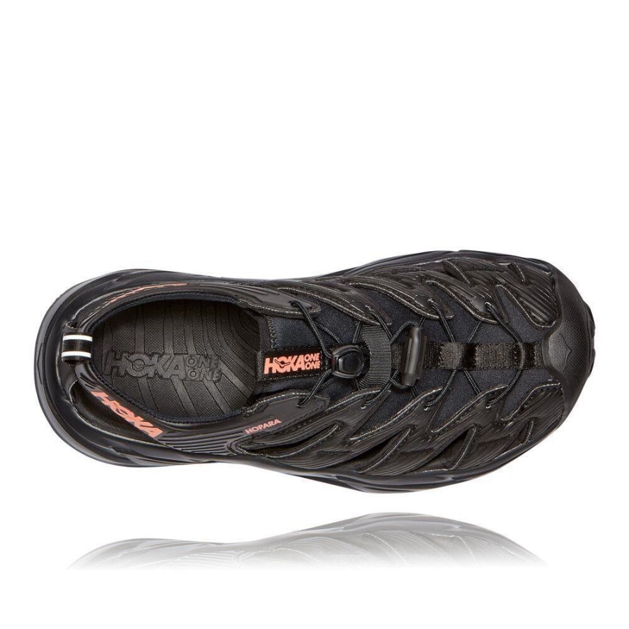 Women's Hoka Hopara Hiking Sandals Black | US65JALWG