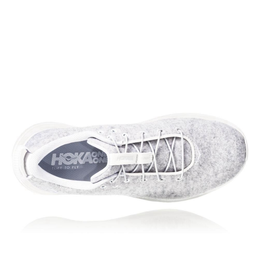 Women's Hoka Hupana Flow Wool Road Running Shoes Grey | US75VOFZR