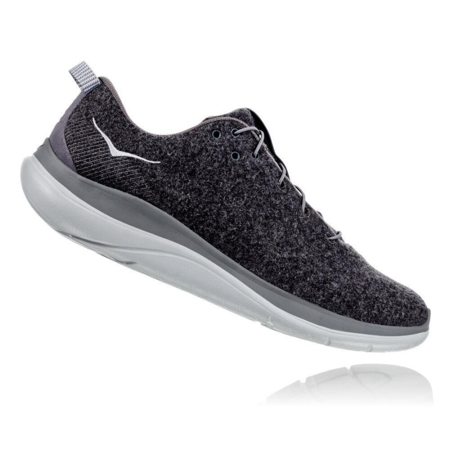 Women's Hoka Hupana Flow Wool Running Shoes Dark Grey | US24DRWIV