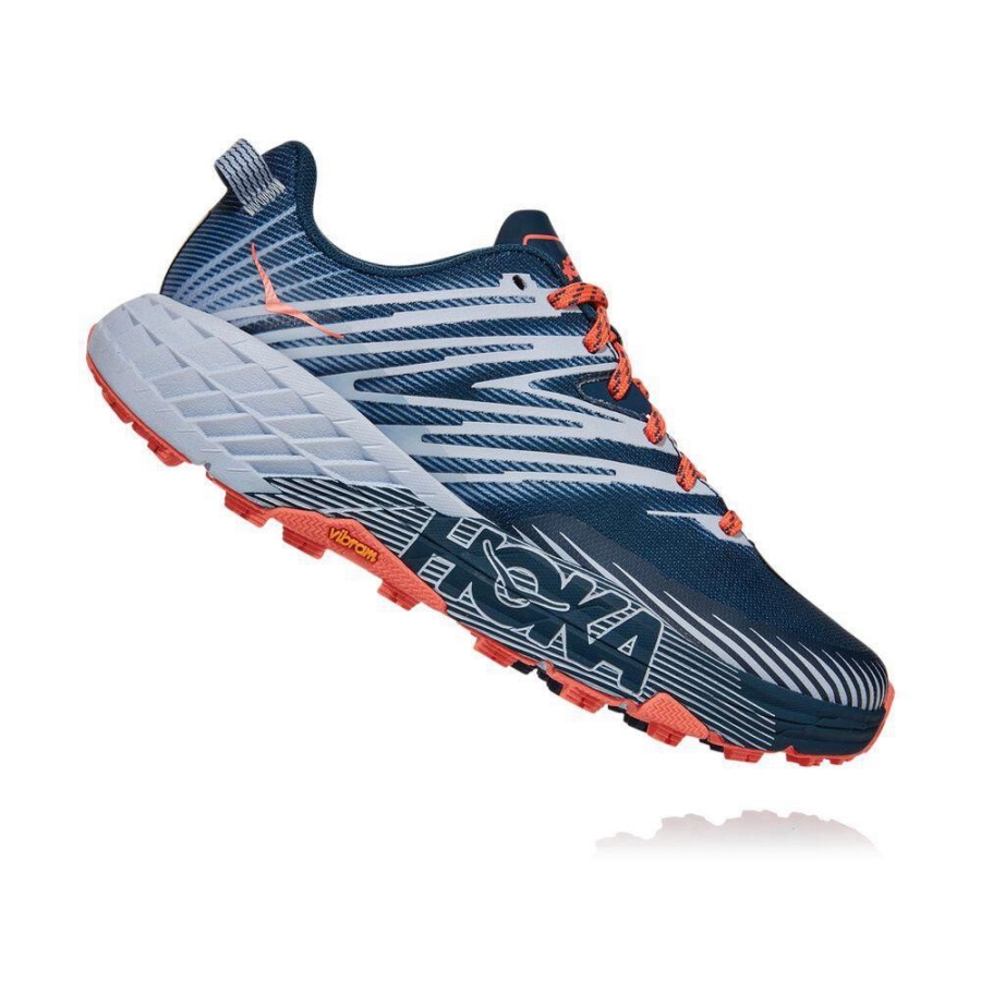 Women's Hoka Speedgoat 4 Running Shoes Blue / White | US74XYAWJ