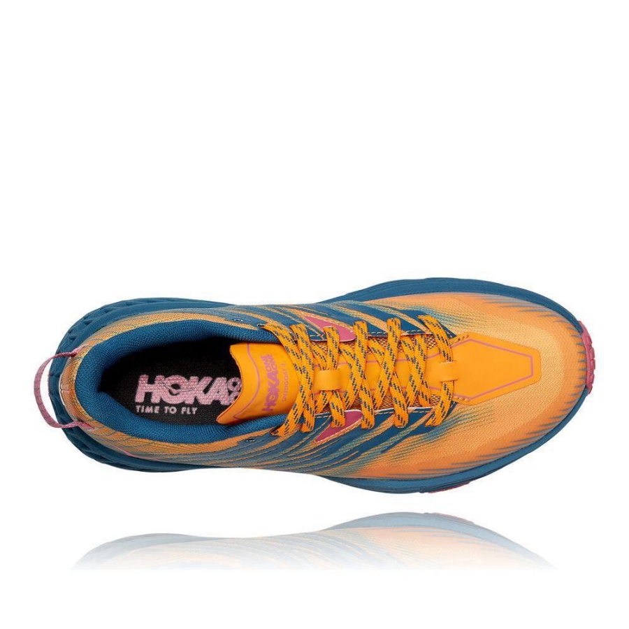 Women's Hoka Speedgoat 4 Running Shoes Yellow / Blue | US81MJZHR